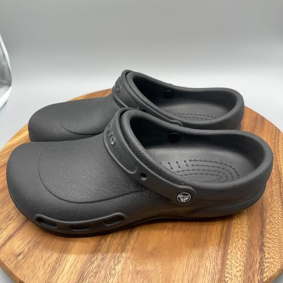 Crocs at Work Bistro Non Slip Resistant Clogs Black Sandals Mens Size 11 - Picture 3 of 7